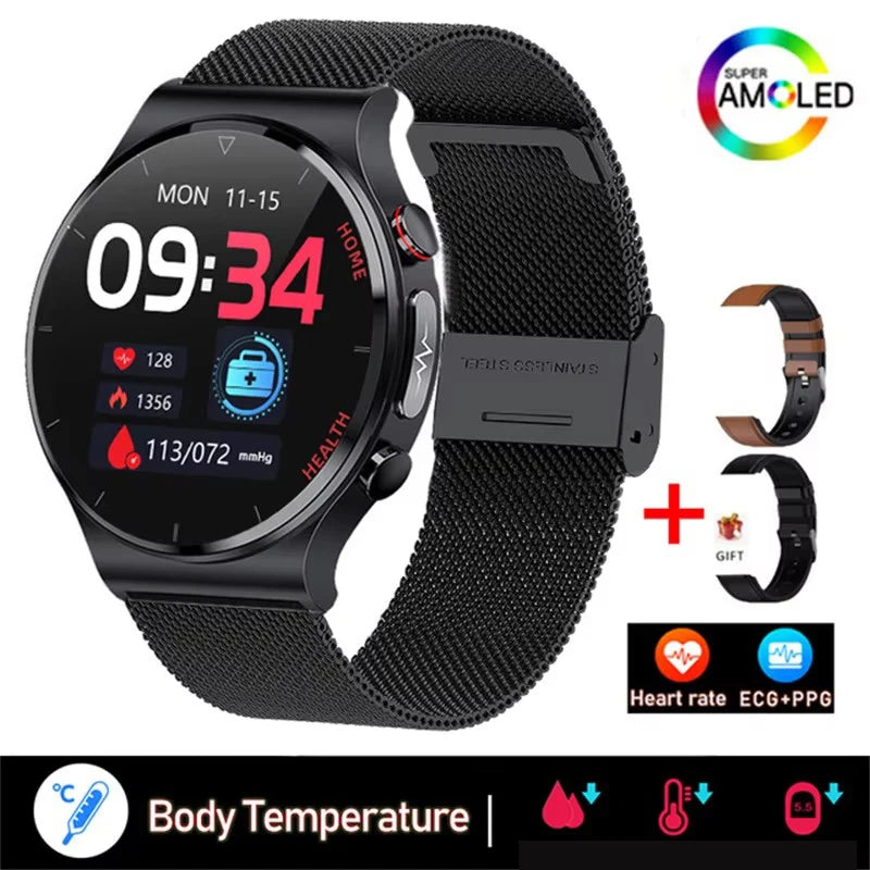 2025 New Laser Treatment Three High Smart Watch Men ECG PPG Heart Rate Health Tracker Smart Watches GUHUAVMI IOS Sleep Monitor