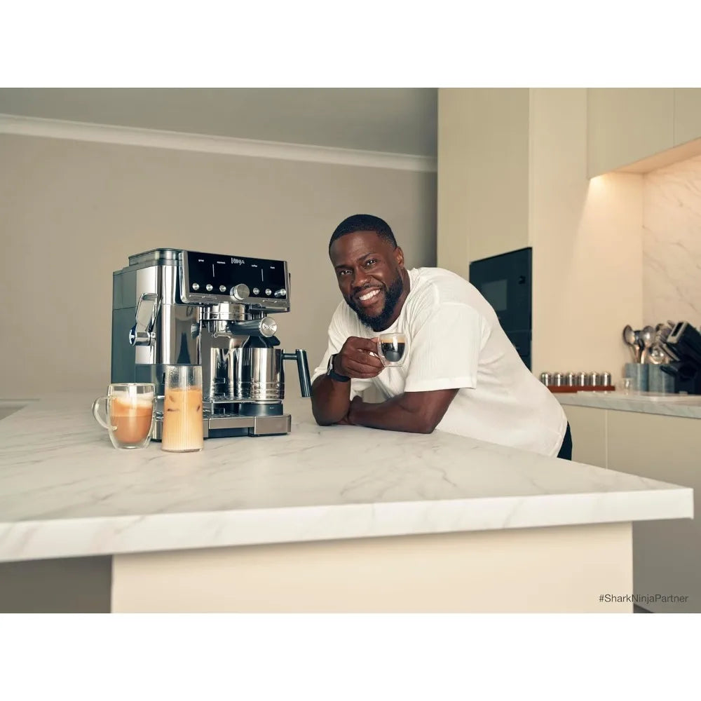 Ninja Luxe Café 3-in-1 Espresso, Drip Coffee and Cold Brew Machine | Intergrated Coffee Grinder, Milk Frother, Assisted Tamper &
