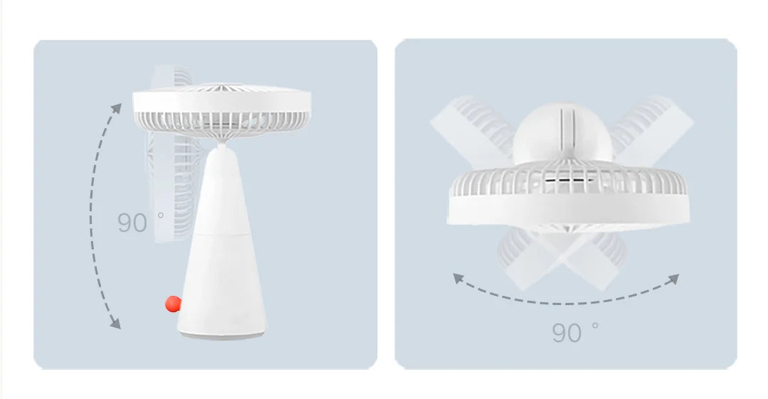 MIJIA Desktop Mobile Fan，Desktop Handheld Two In One，Universal Type-C Charging Port，18.5 - Hour Ultra - Long Battery Life