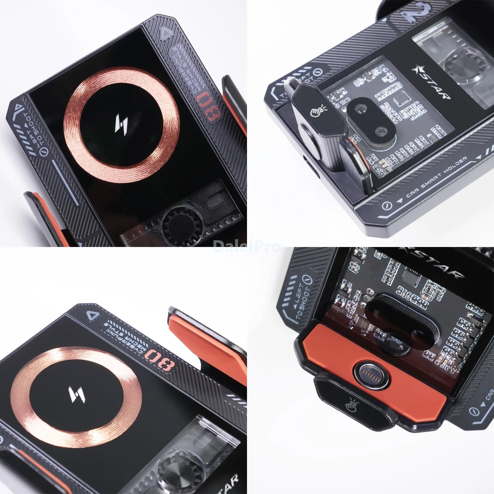 Car Smart Sensing Automatic Clamping Mounts For Samsung iPhone Xiaomi Phone Holder Wireless Charger Mounts 15W/66W Fast Charging