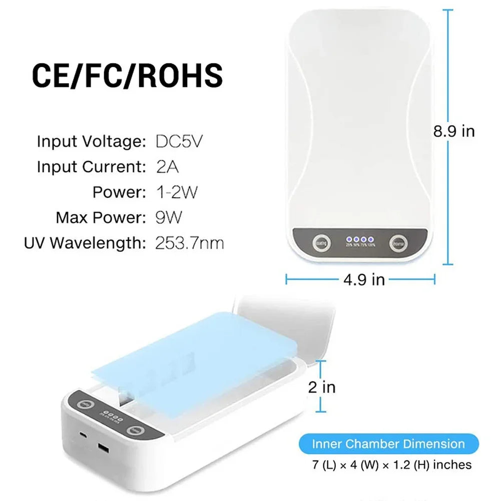 UV Light Sanitizer Box Tweerzers sterilizer Portable UVC Disinfectant  Aroma Function Phone Cleaner for Eyelash Extension Tool