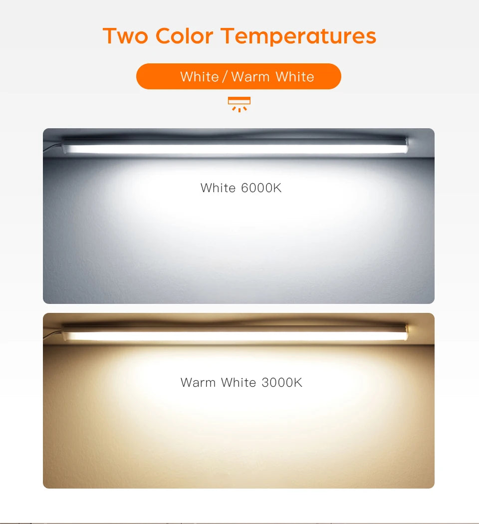 1-6PCS Set LED Cabinet Bar Lamps EU 220V Integrated Lighting With Dimmable Touch/Hand Sweep Sensor Switch 25mm Board Penetrable