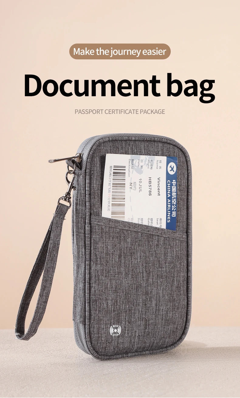 Passport Holder Bag Family Rfid Blocking Passport Wallet Travel Essentials Wallet Travel Document Organizer Credit Cards Case
