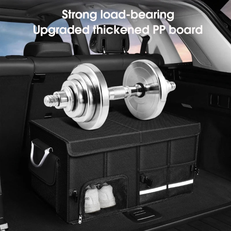 Portable Foldable Trunk Storage Box Waterproof Oxford Cloth 92L Large-Capacity Car Organizer for Camping Fishing