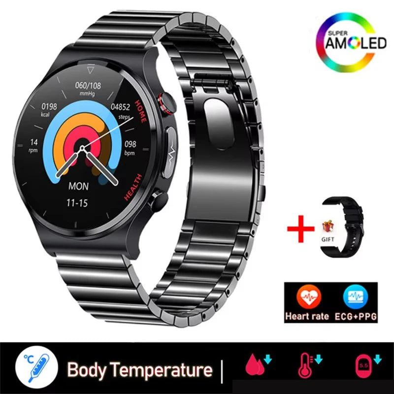 2025 New Laser Treatment Three High Smart Watch Men ECG PPG Heart Rate Health Tracker Smart Watches GUHUAVMI IOS Sleep Monitor