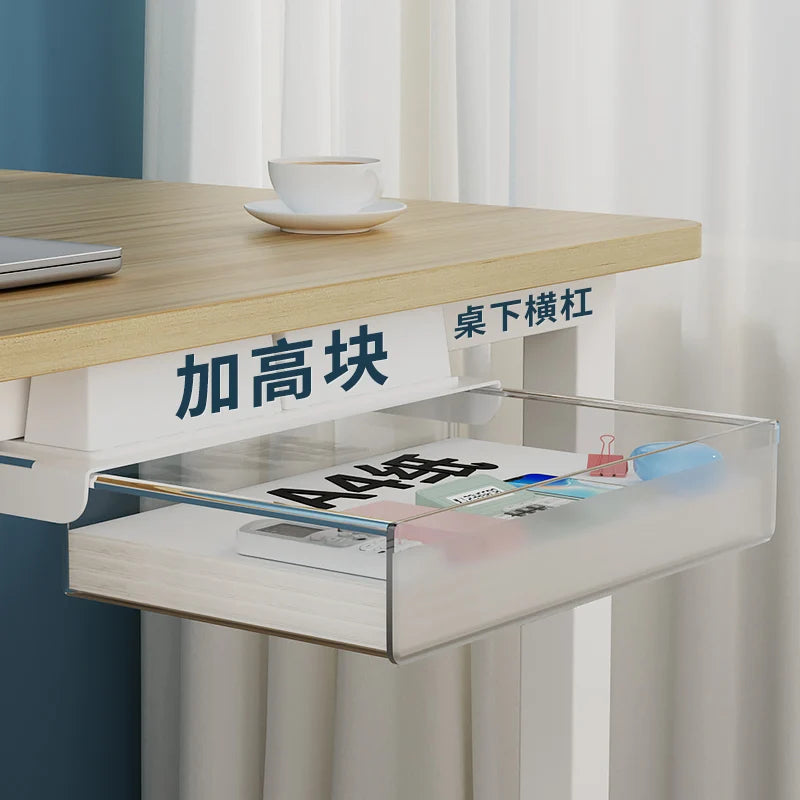Hidden Under Desk Drawer Storage Office Organizer Desk Self Adhesive Drawers Plastic Undertable Accessories Storage Box Drawe