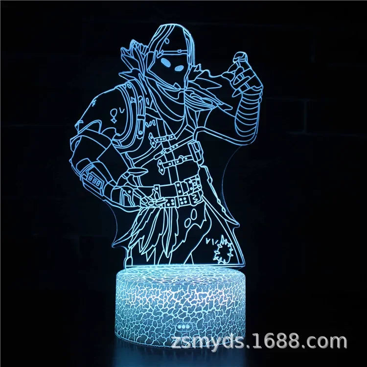 Fortnite 3D Illusion Lamp Game Setup Patterns LED Night Light Gamer Decoration Table Lamp Game Room Decor