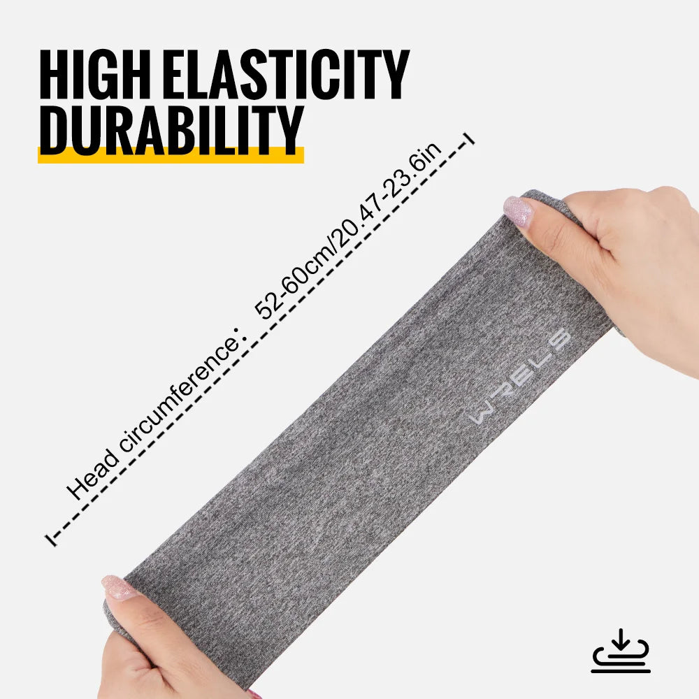 WRELS Sports Headbands Moisture Wicking Sweatbands for Running Breathable Headbands Elastic Non Slip Hairband for Women and Men