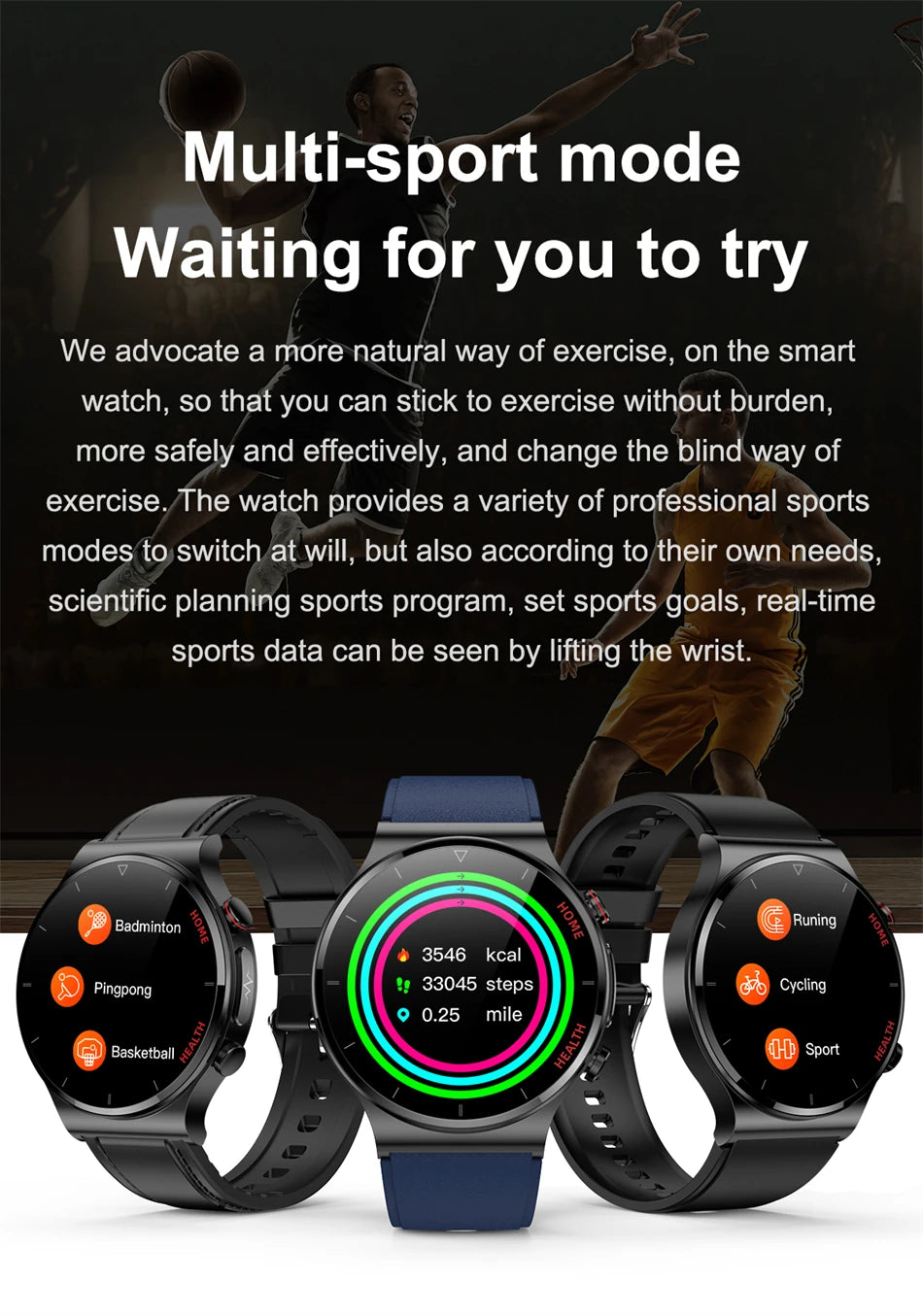 2025 New Laser Treatment Three High Smart Watch Men ECG PPG Heart Rate Health Tracker Smart Watches GUHUAVMI IOS Sleep Monitor