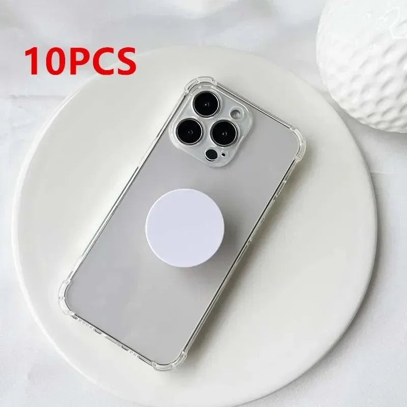 Clear Mobile Phone Griptok Collapsible Expanding Blank Mobile Phone Stand Grips Holders Flat Top Base for Resin DIY for Phones