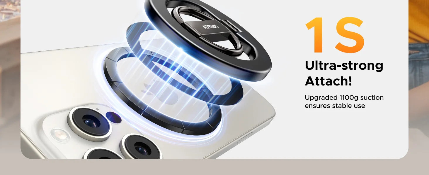 UGREEN Magnetic Phone Ring Holder Aluminum 360°Rotation Phone Stand For Strong Magsafe iPhone 15 14 13 Pro Xiaomi Samsung Huawei