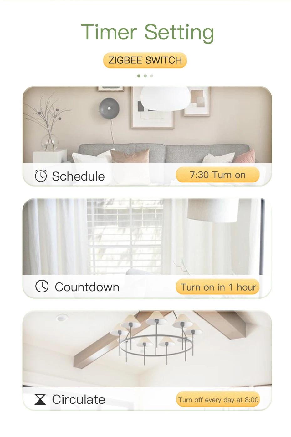 BSEED Smart Zigbee Switches 1/2/3Gang 1Way Intelligent Touch Light Switch Wall Sensor Switches Tuya Smart Life Google Alexa