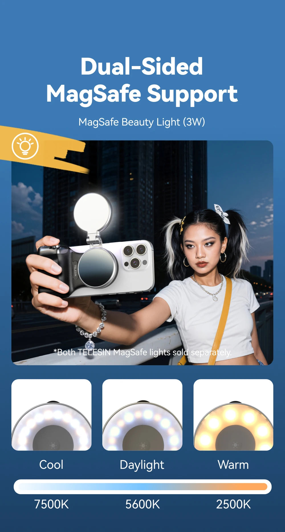 TELESIN Fun Shot Phone Camera Shoot Hand Grip Magnetic Phone Holder Shooting Aid Remote Control Handle for iPhone & Android