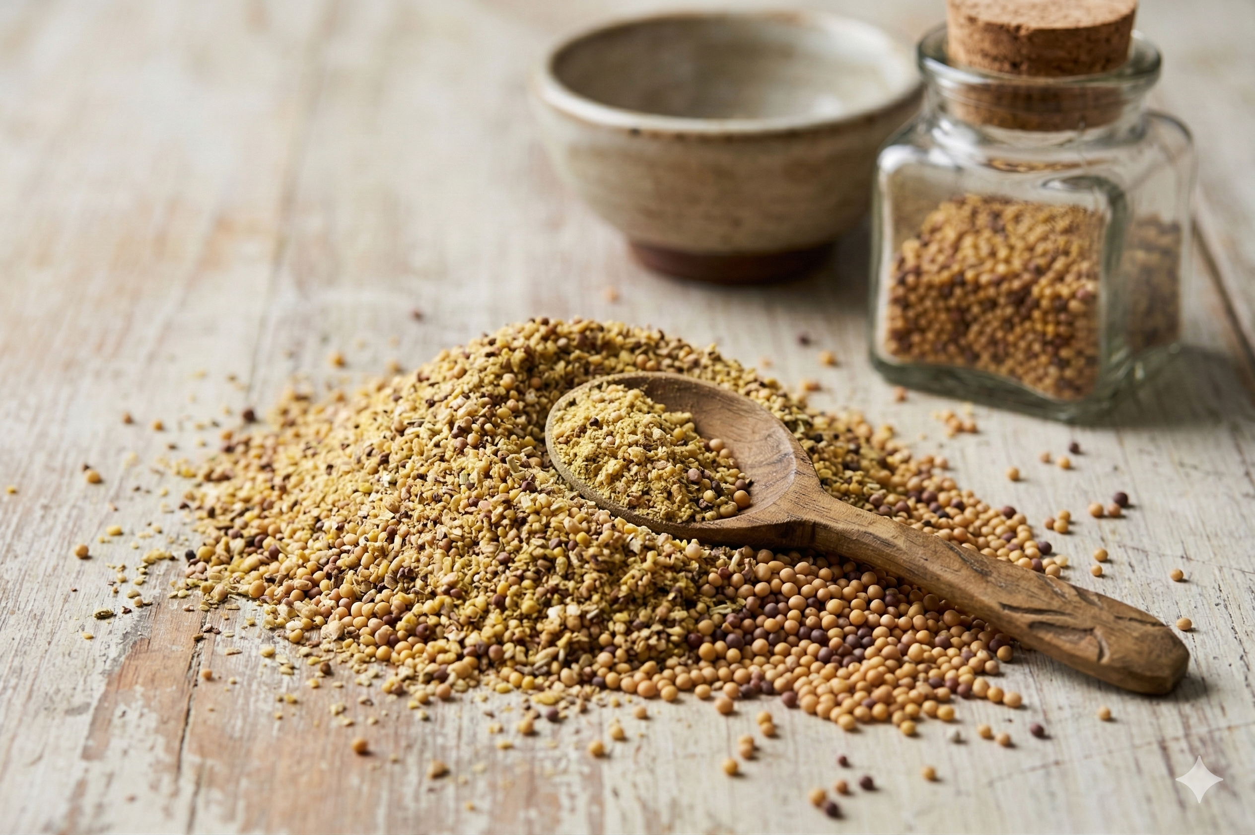 Mustard seeds ground