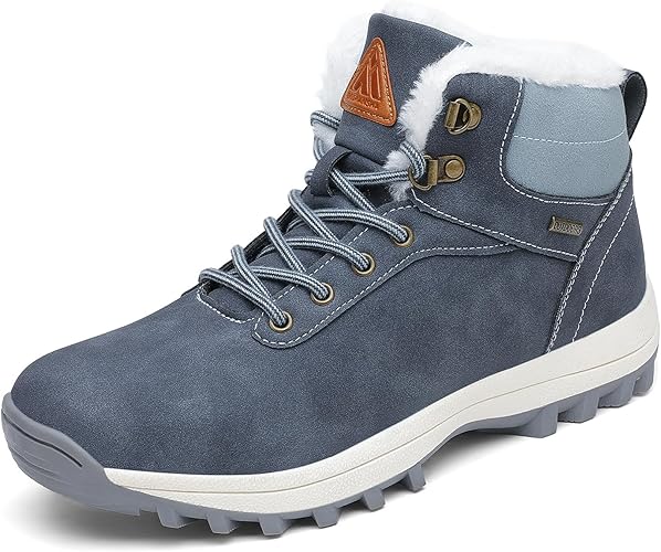 Mishansha Men's Waterproof Snow Boots, Insulated Warm Lined Winter Boot for Cold Weather, Non-Slip Outdoor Trekking Hiking Shoes