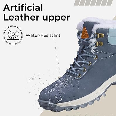 Mishansha Men's Waterproof Snow Boots, Insulated Warm Lined Winter Boot for Cold Weather, Non-Slip Outdoor Trekking Hiking Shoes