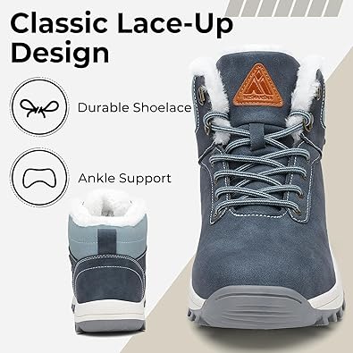 Mishansha Men's Waterproof Snow Boots, Insulated Warm Lined Winter Boot for Cold Weather, Non-Slip Outdoor Trekking Hiking Shoes